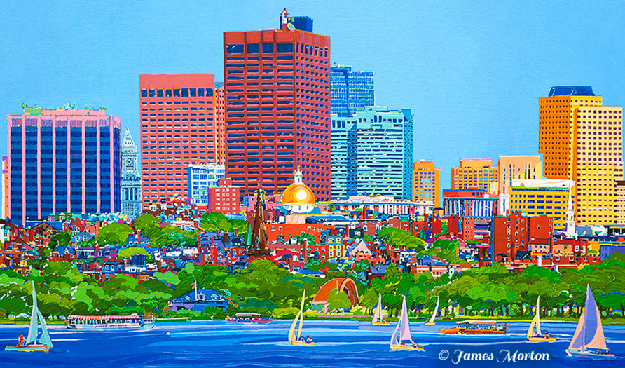 ACRYLIC PAINTINGS OF BOSTON by James Morton