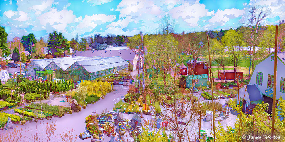 Spring At Mahoney S Garden Center Overlook Of Greenhouses And